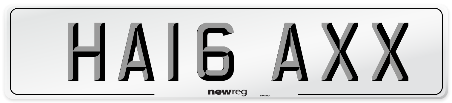 HA16 AXX Number Plate from New Reg